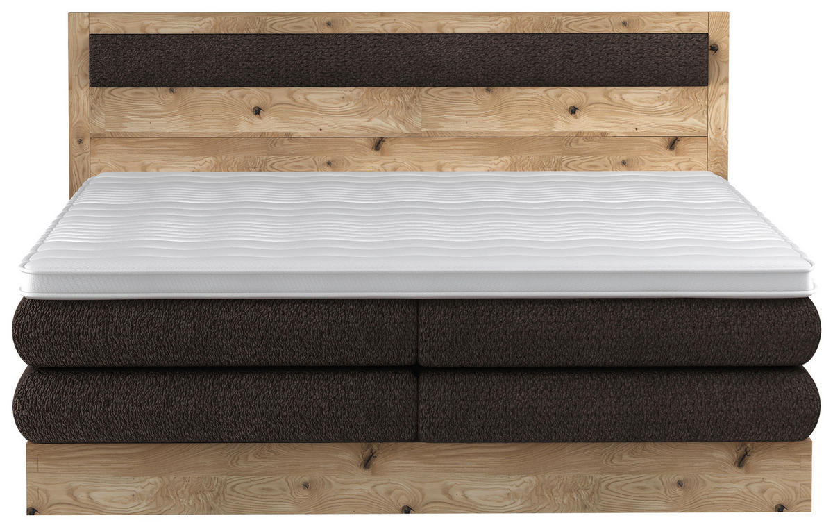 BOXSPRINGBETT 180/200 cm  in Eichefarben, Dunkelbraun  - Eichefarben/Dunkelbraun, KONVENTIONELL, Holz/Holzwerkstoff (180/200cm) - Valnatura
