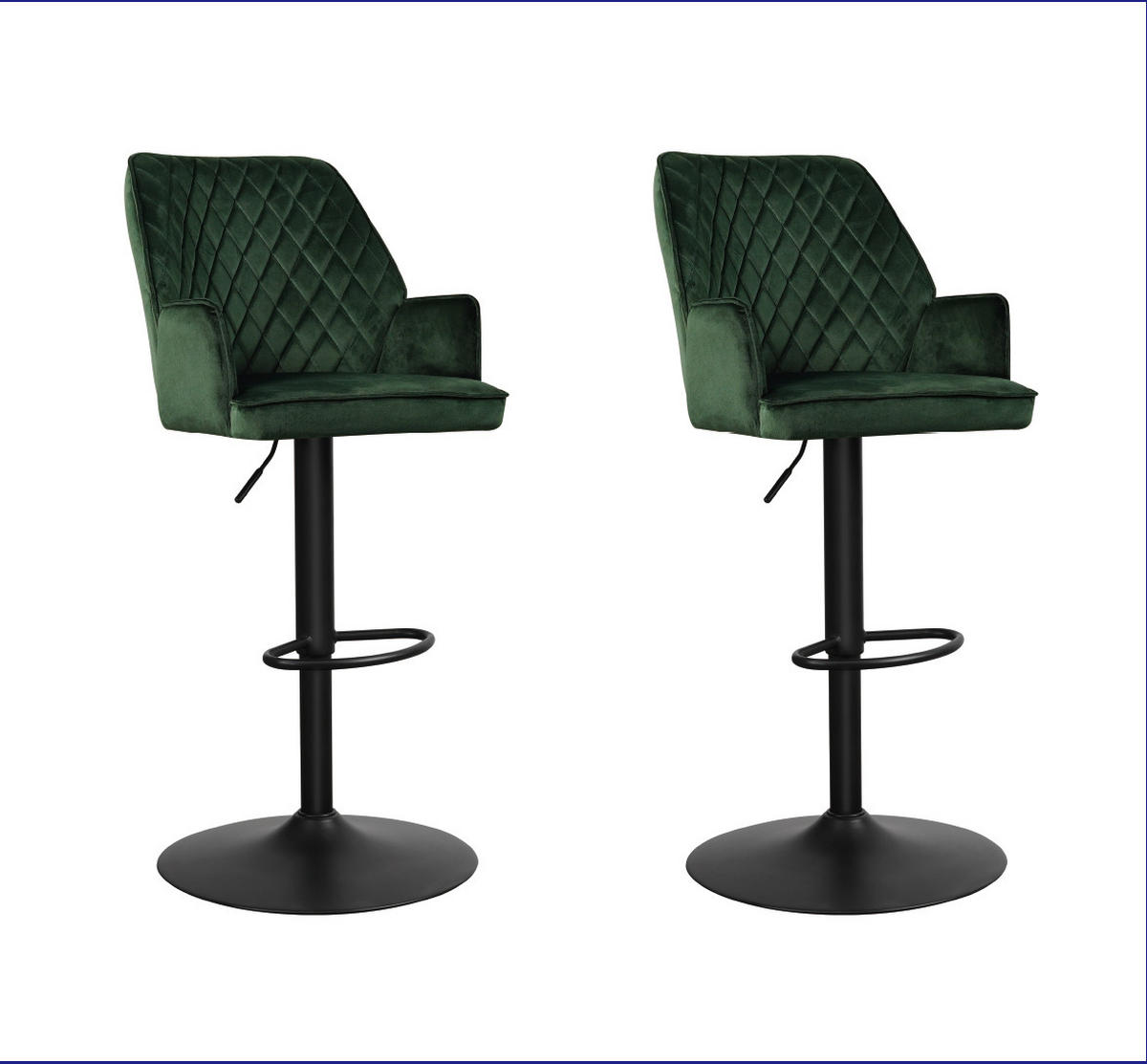 BARHOCKER-SET in Grün  - Schwarz/Grün, MODERN, Textil/Metall (54/100/58cm) - MID.YOU