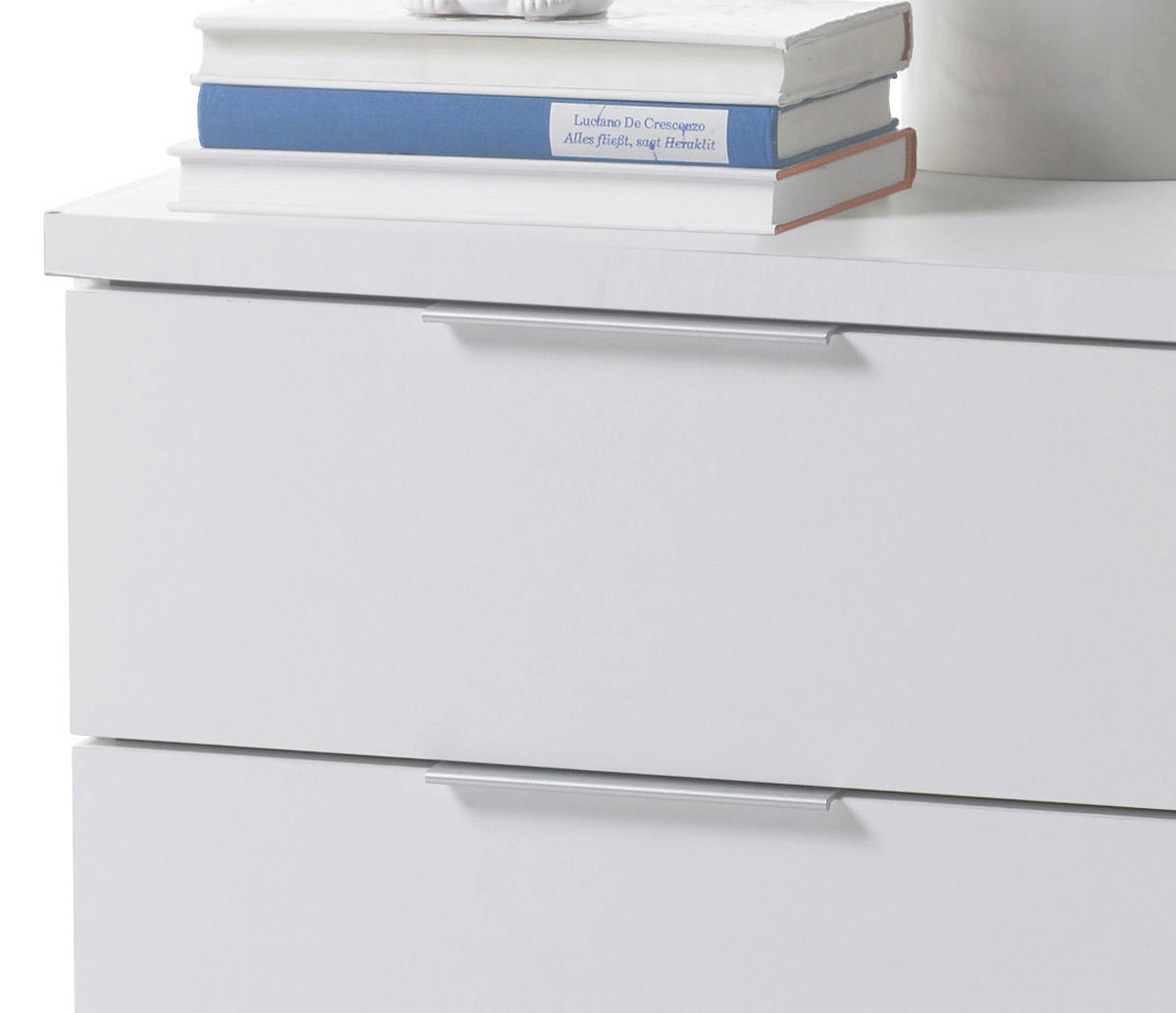 SÄNGBORD i vit  - vit/silver, Basics (46/43/42cm) - P & B