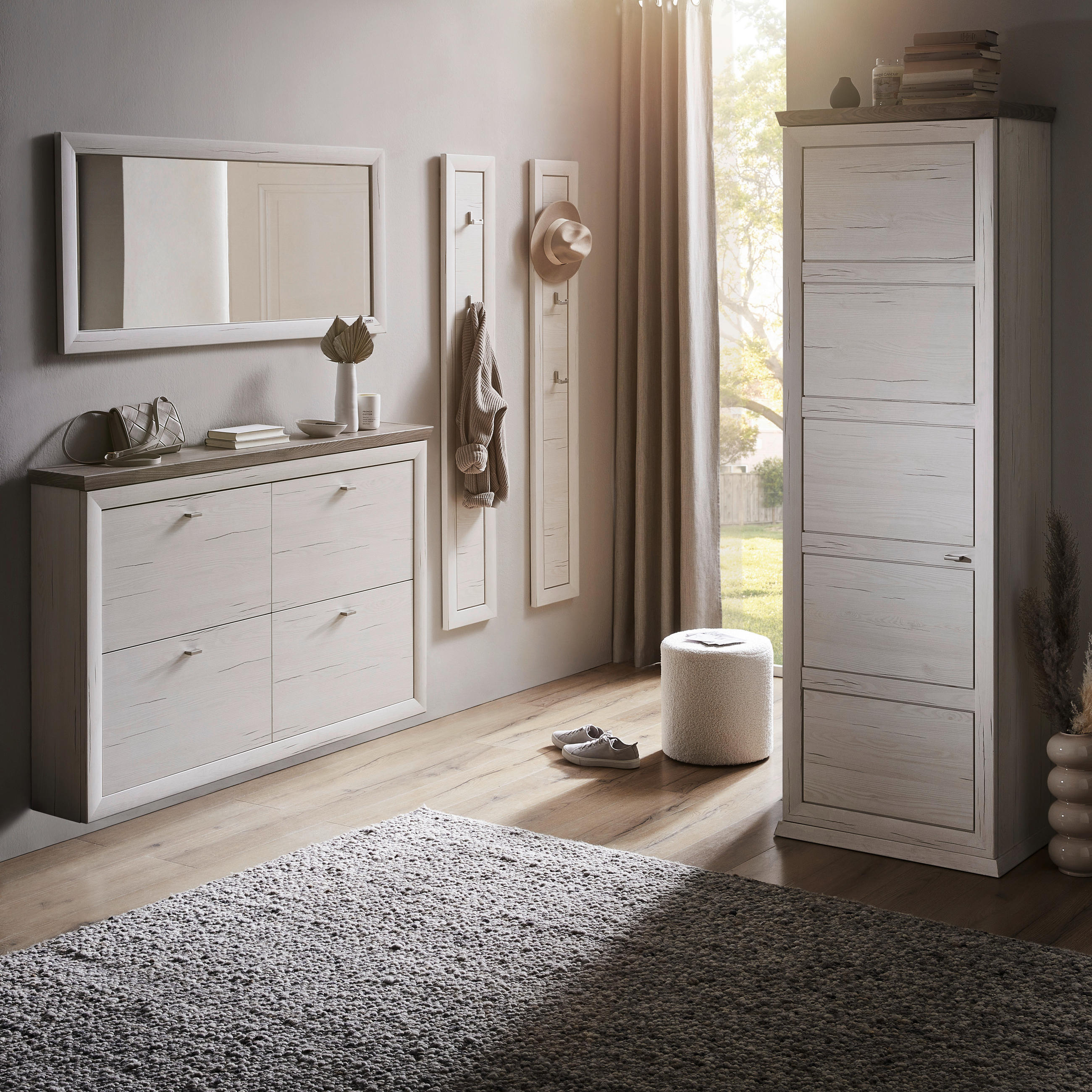 ELŐSZOBAPANEL 27/162/2,5 cm - Mandulafenyő/Fehér, Lifestyle, Faalapú anyag (27/162/2,5cm) - Hom`in