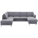 WOHNLANDSCHAFT in Flachgewebe Blau  - Chromfarben/Blau, KONVENTIONELL, Textil/Metall (200/305/168cm) - Voleo