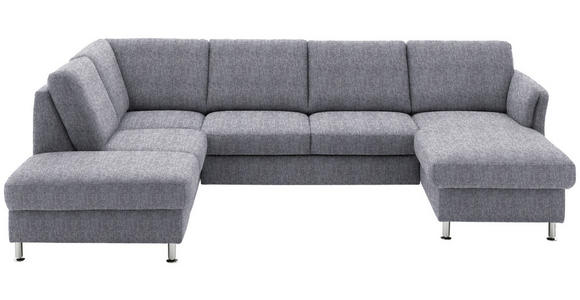 WOHNLANDSCHAFT in Flachgewebe Blau - Chromfarben/Blau, KONVENTIONELL, Textil/Metall (200/305/168cm) - Voleo