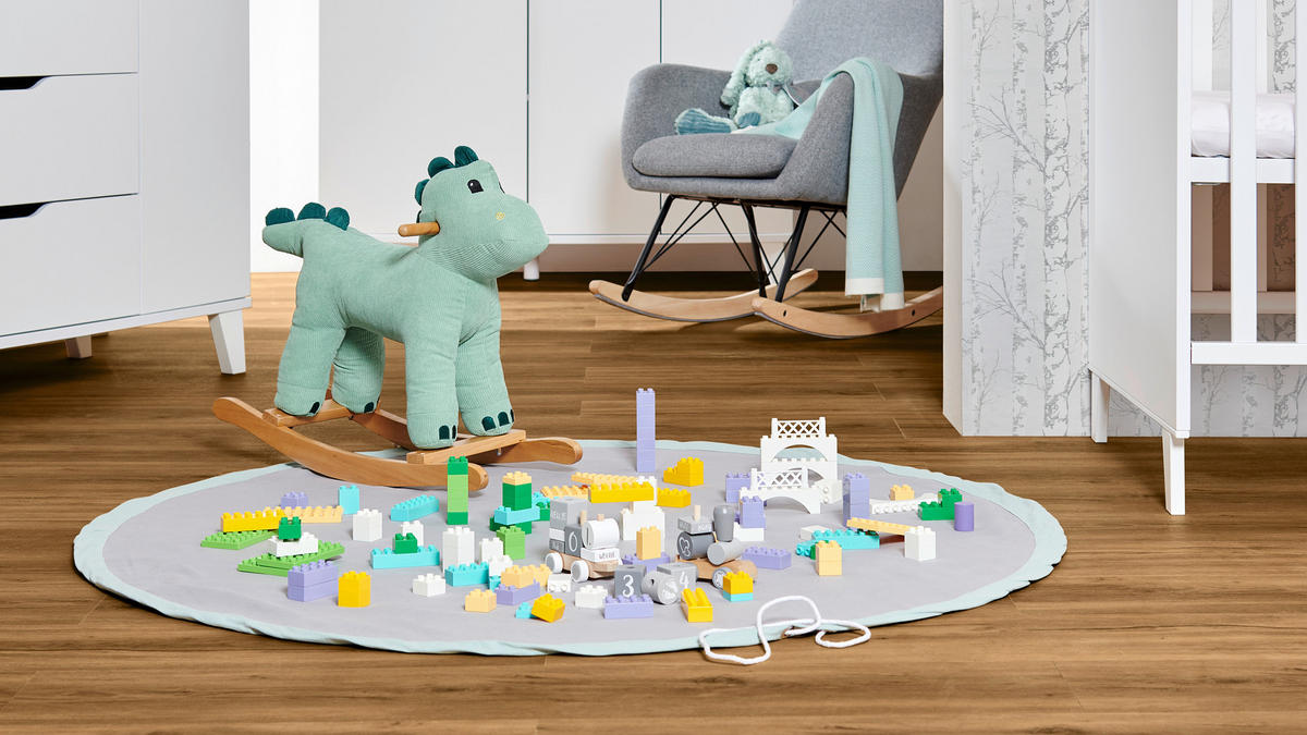 AUFBEWAHRUNGSTASCHE  - Grau/Grün, Basics, Textil (150cm) - My Baby Lou