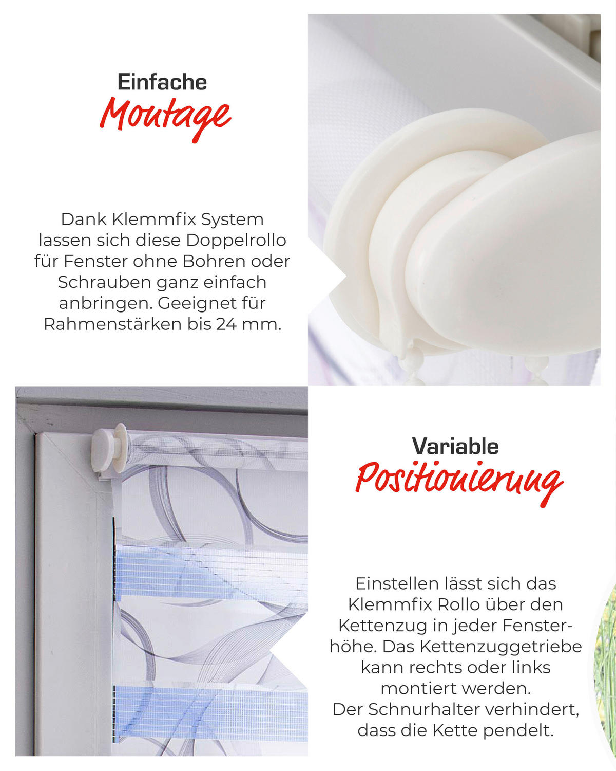 DOPPELROLLO  blickdicht  110/150 cm    - Weiß, Basics, Textil (110/150cm) - Schwöller