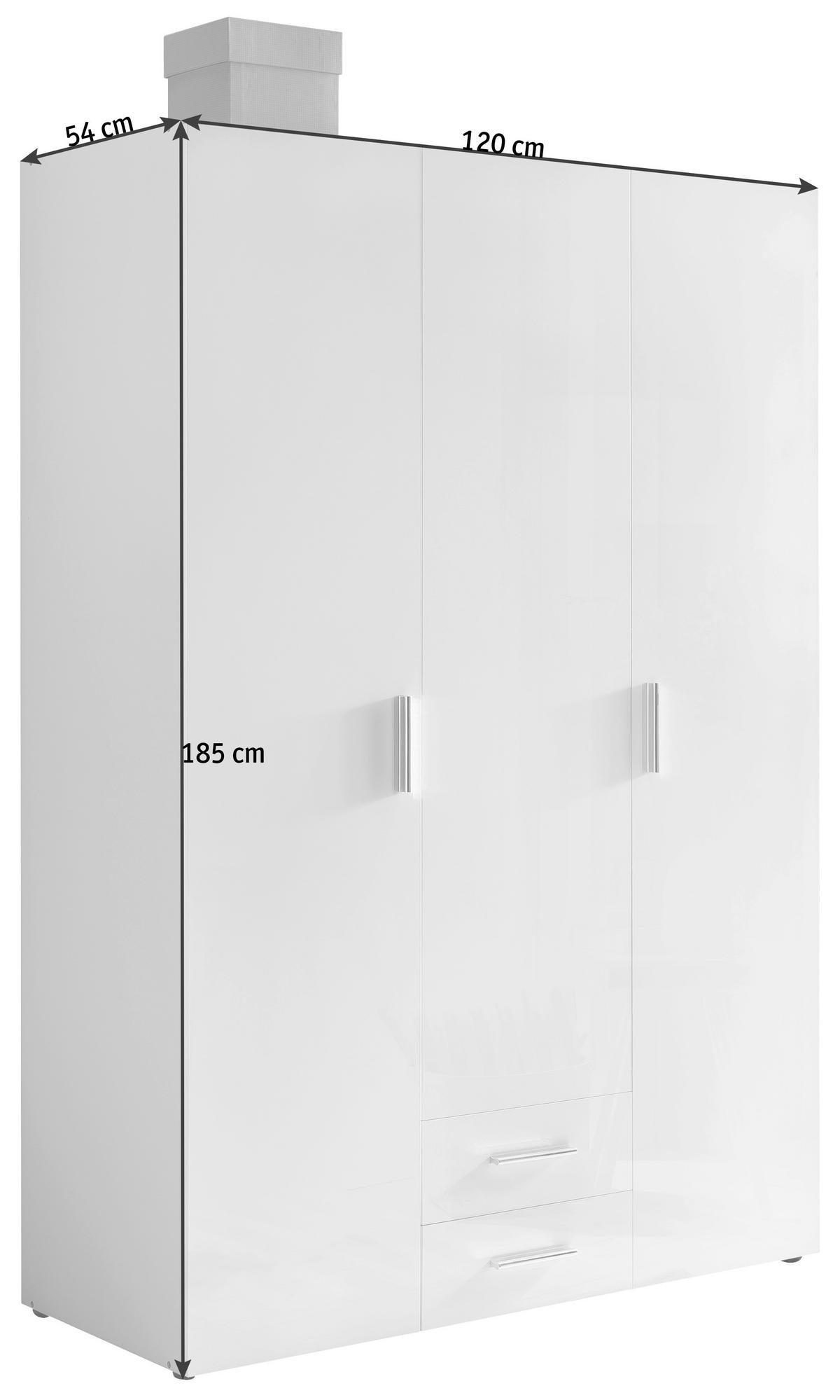 SKŘÍŇ NA ODĚV, bílá, barvy dubu, 120/185/54 cm - bílá/barvy dubu, Design, kompozitní dřevo/plast (120/185/54cm) - Xora