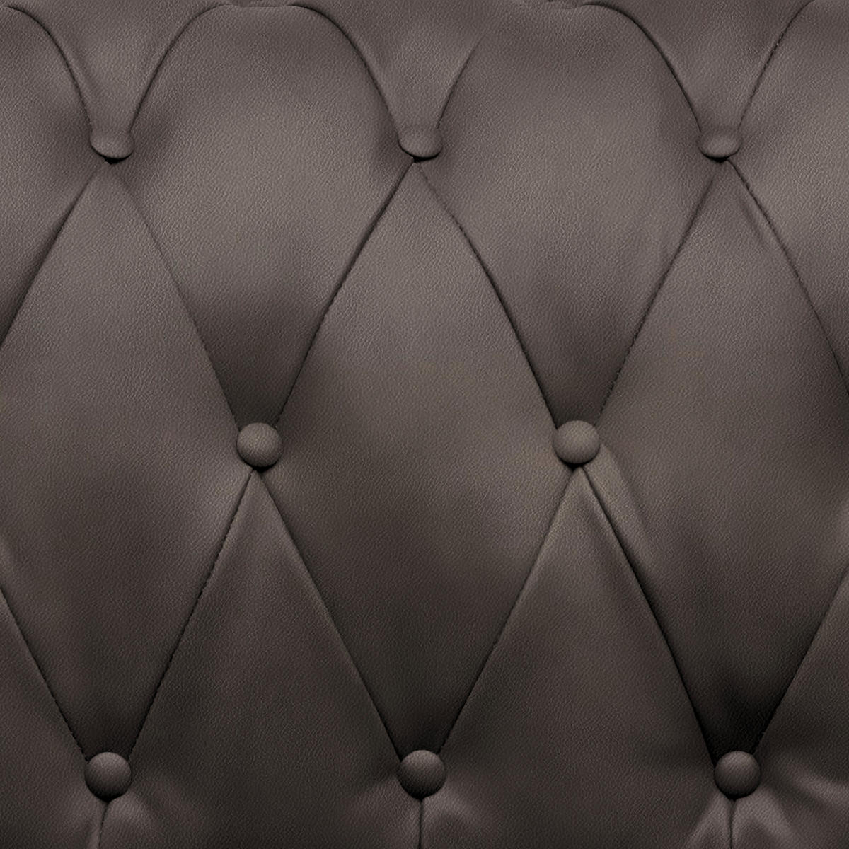 CHESTERFIELD-SOFA in Lederlook Graubraun  - Wengefarben/Graubraun, Lifestyle, Holz/Textil (206/76,5/96cm) - Landscape