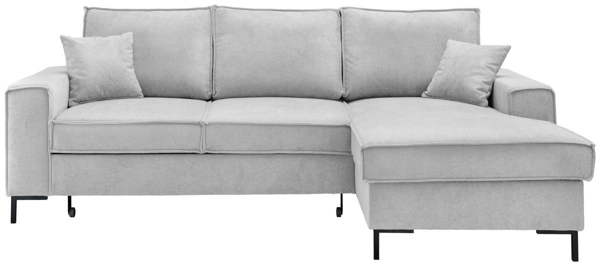 KUTNA GARNITURA tekstil  srebrne boje   - srebrne boje/crna, Moderno, tekstil/metal (240/150cm) - Livetastic