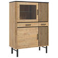 HIGHBOARD  in 100/140/45 cm  - Schwarz/Akaziefarben, LIFESTYLE, Glas/Holz (100/140/45cm) - Landscape