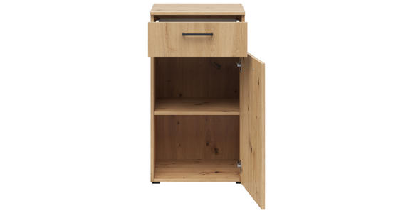 KOMMODE 45/83/40 cm in Eiche Artisan - Anthrazit/Schwarz, MODERN, Holzwerkstoff/Kunststoff (45/83/40cm) - Carryhome