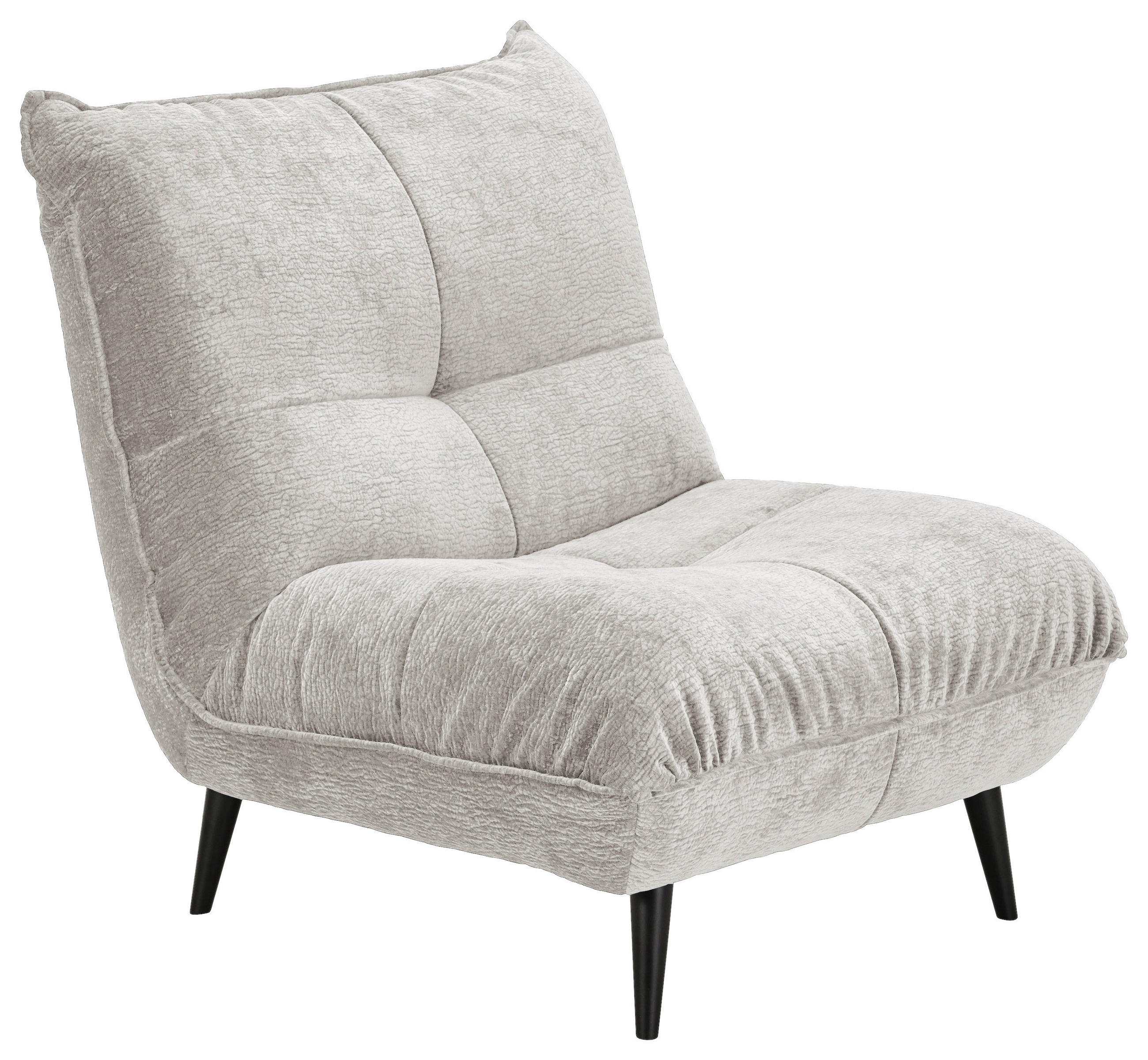 SESSEL in Mikrofaser Grau  - Schwarz/Grau, KONVENTIONELL, Textil/Metall (89/100/101cm) - Hom`in