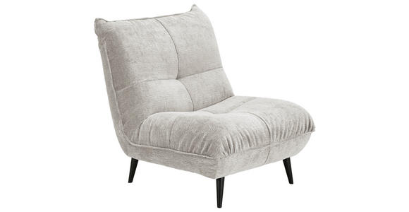 SESSEL in Mikrofaser Grau  - Schwarz/Grau, KONVENTIONELL, Textil/Metall (89/100/101cm) - Hom`in