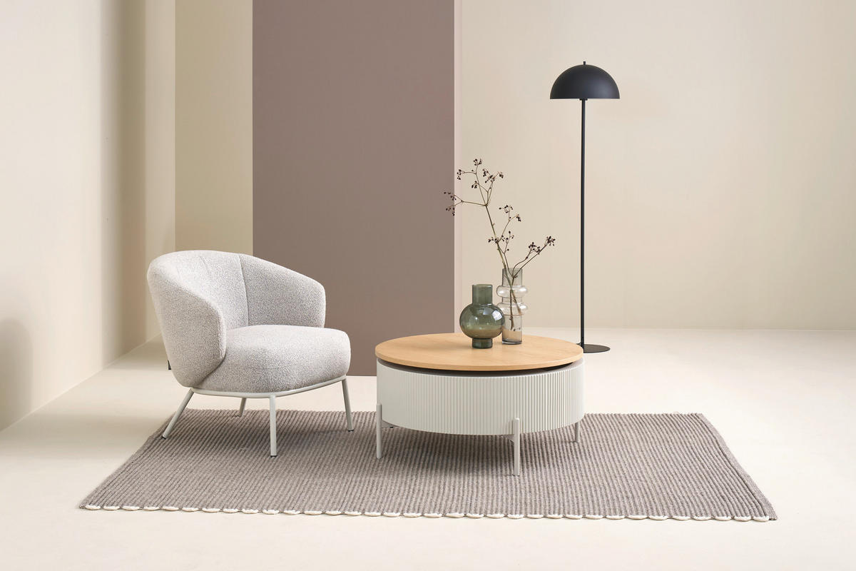 COUCHTISCH 80/80/40 cm Holzwerkstoff Stauraum  - Eiche Bianco, Modern, Holzwerkstoff (80/80/40cm) - Schöner Wohnen