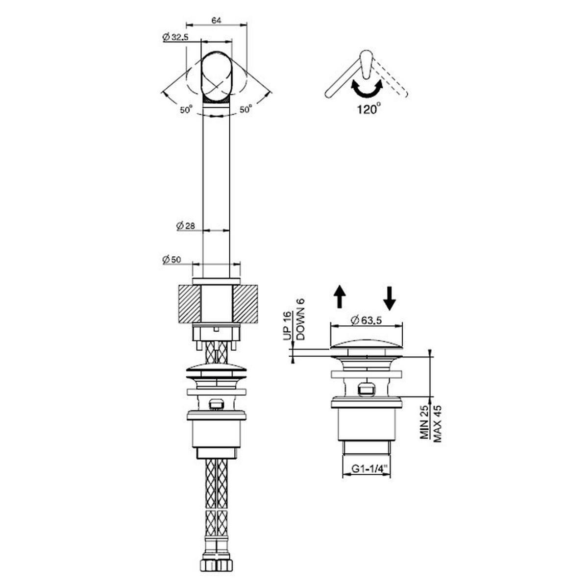 WASCHTISCHARMATUR 5/24,7/26 cm  - Chromfarben, Basics, Metall (5/24,7/26cm) - Celina Home