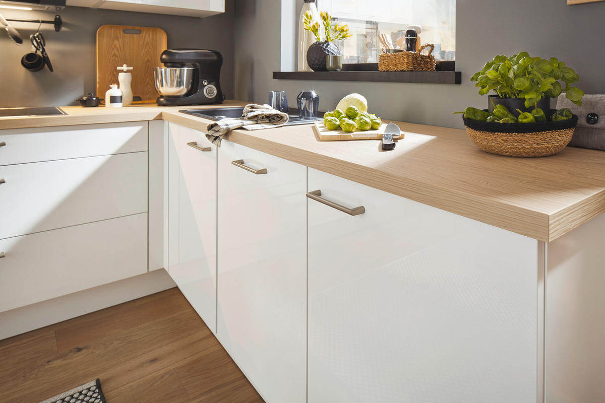 EINBAUKÜCHE   - Weiss, Design, Holzwerkstoff - Celina