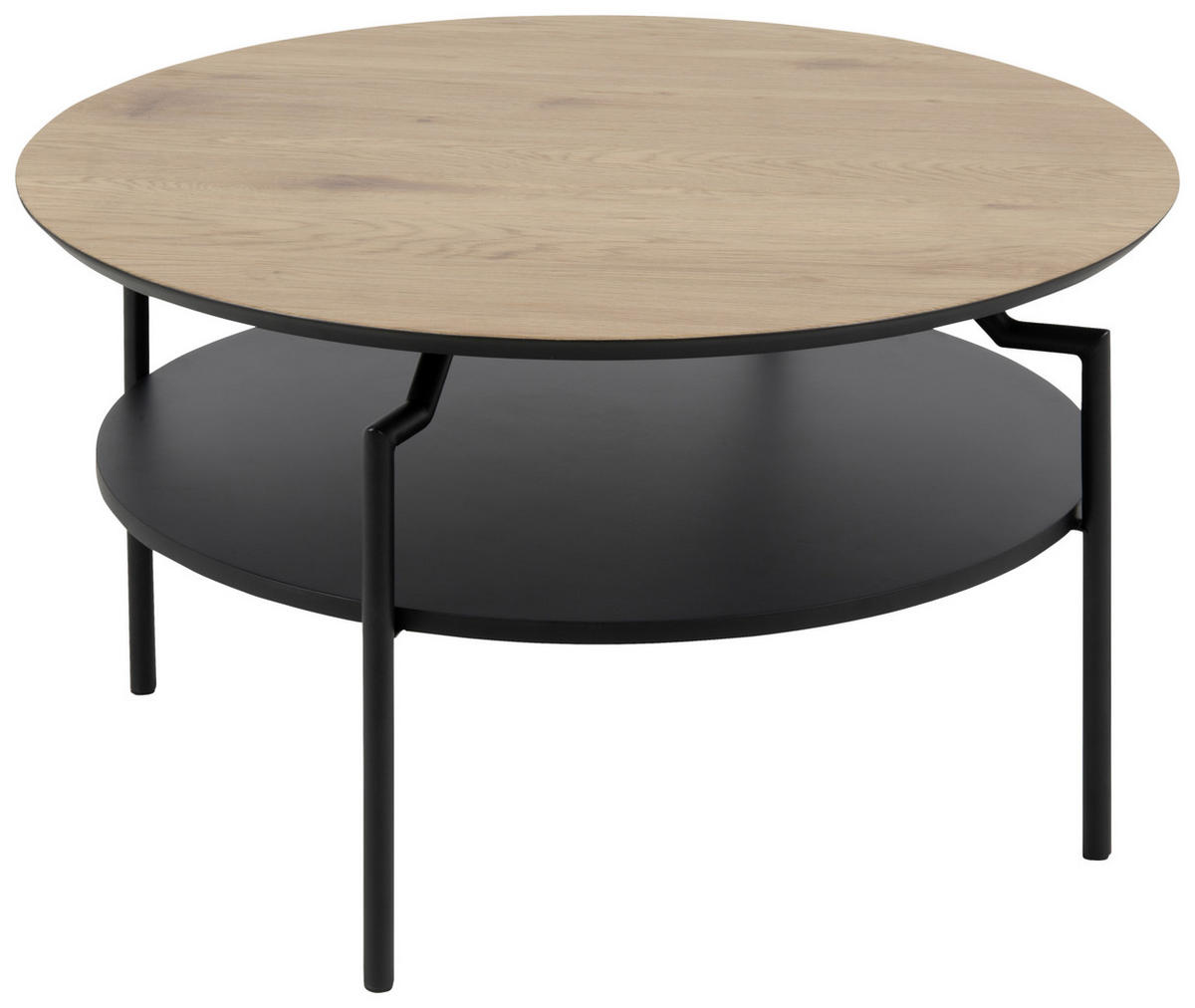 COUCHTISCH in Metall, Holzwerkstoff 80/80/45 cm  - Eichefarben/Schwarz, Trend, Holzwerkstoff/Metall (80/80/45cm) - Livetastic