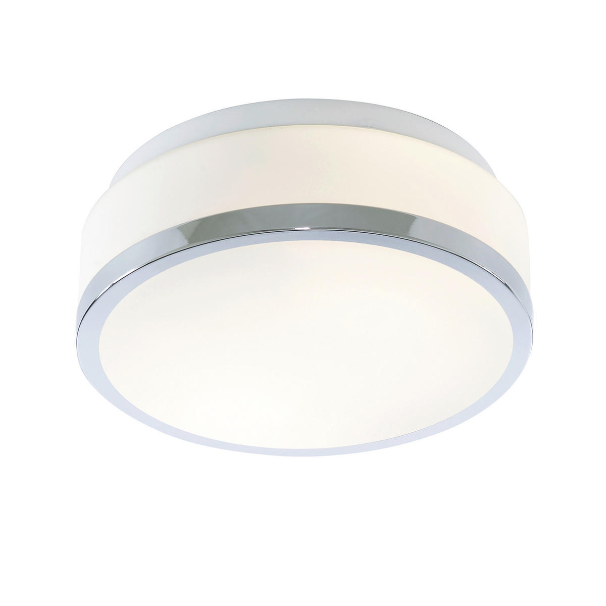 DECKENLEUCHTE Cheese 23/10 cm   - Chromfarben/Weiß, Basics, Glas/Metall (23/10cm) - Searchlight