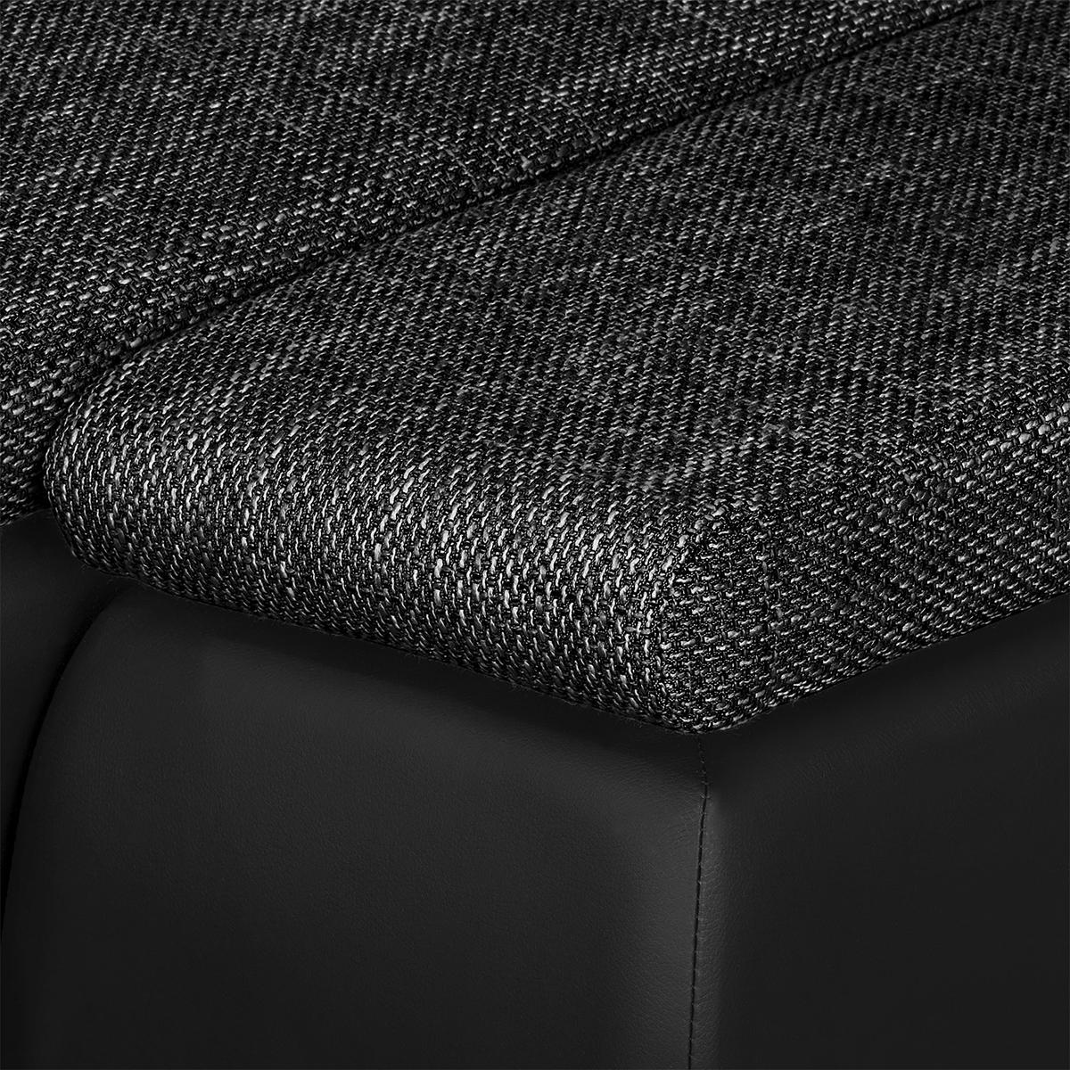 ECKSOFA Schwarz Textilgeflecht  - Chromfarben/Schwarz, Design, Textil (266/175cm) - Livetastic