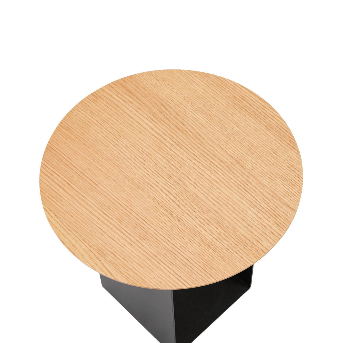 BEISTELLTISCH 50/50/50 cm Eiche furniert Schwarz, Eichefarben rund  - Eichefarben/Schwarz, Basics, Holz/Holzwerkstoff (50/50/50cm) - Xora