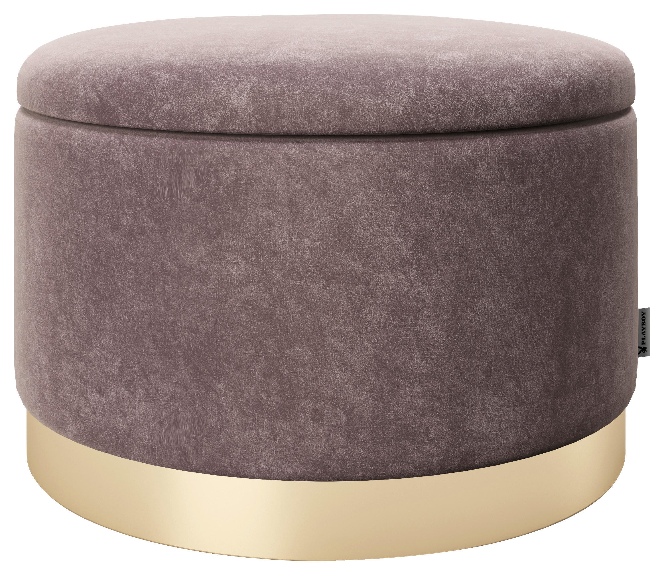 Pouf Sue Samt Rosa/goldfarben Dxh 55x35 Cm Mit Stauraum