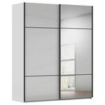 SCHWEBETÜRENSCHRANK  in Grau  - Schwarz/Grau, KONVENTIONELL, Glas/Holzwerkstoff (181/223/68cm) - Novel