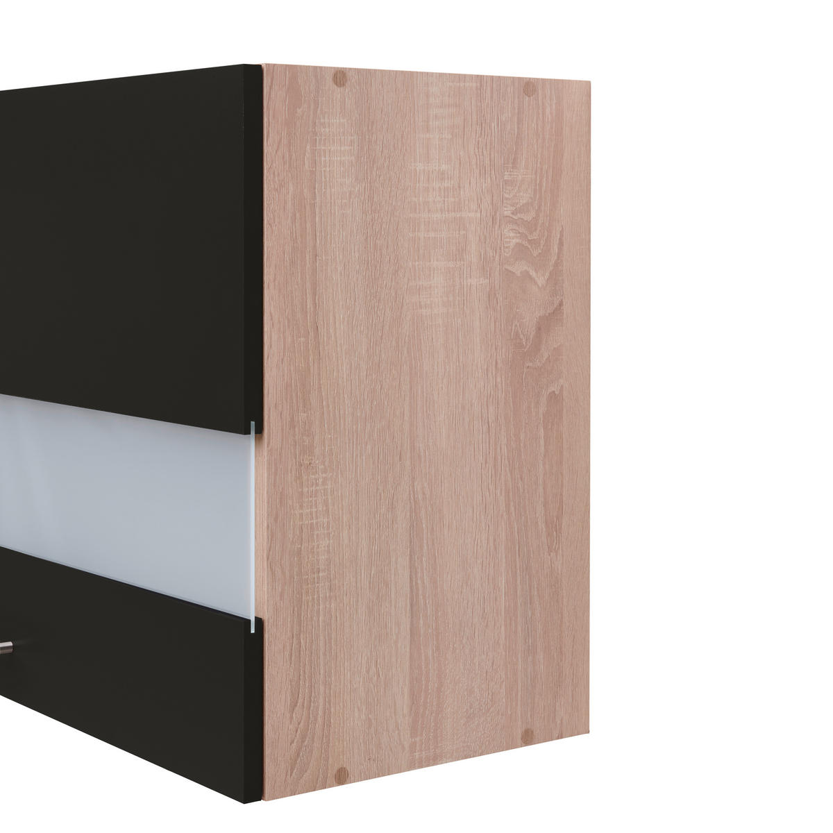 KÜCHENBLOCK 310 cm   in Schwarz, Eichefarben  - Eichefarben/Schwarz, Basics, Holzwerkstoff (310cm) - Respekta