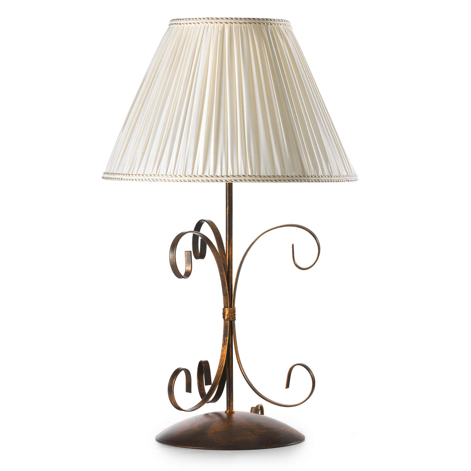 TISCHLEUCHTE 35/57 cm   - Braun/Weiß, KONVENTIONELL, Kunststoff/Textil (35/57cm)