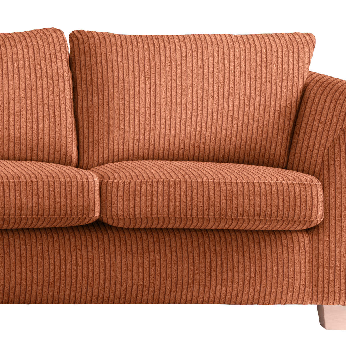 2-SITZER-SOFA in Cord Koralle  - Koralle/Naturfarben, Holz/Textil (190/70-85/95cm) - MID.YOU