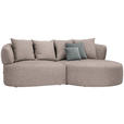ECKSOFA in Flachgewebe Hellbraun  235/166 cm  - Hellbraun/Schwarz, MODERN, Kunststoff/Textil (235/166cm) - Hom`in