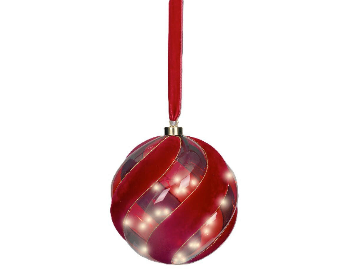 DEKOKUGEL - Rot, Trend, Glas (20cm) - Ambia Home