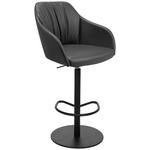 BARHOCKER in Metall, Leder Anthrazit  - Anthrazit/Schwarz, Design, Leder/Metall (59/109,5-120/61cm) - Johann Jakob