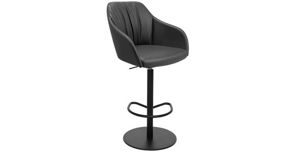 BARHOCKER in Metall, Leder Anthrazit - Anthrazit/Schwarz, Design, Leder/Metall (59/109,5-120/61cm) - Johann Jakob