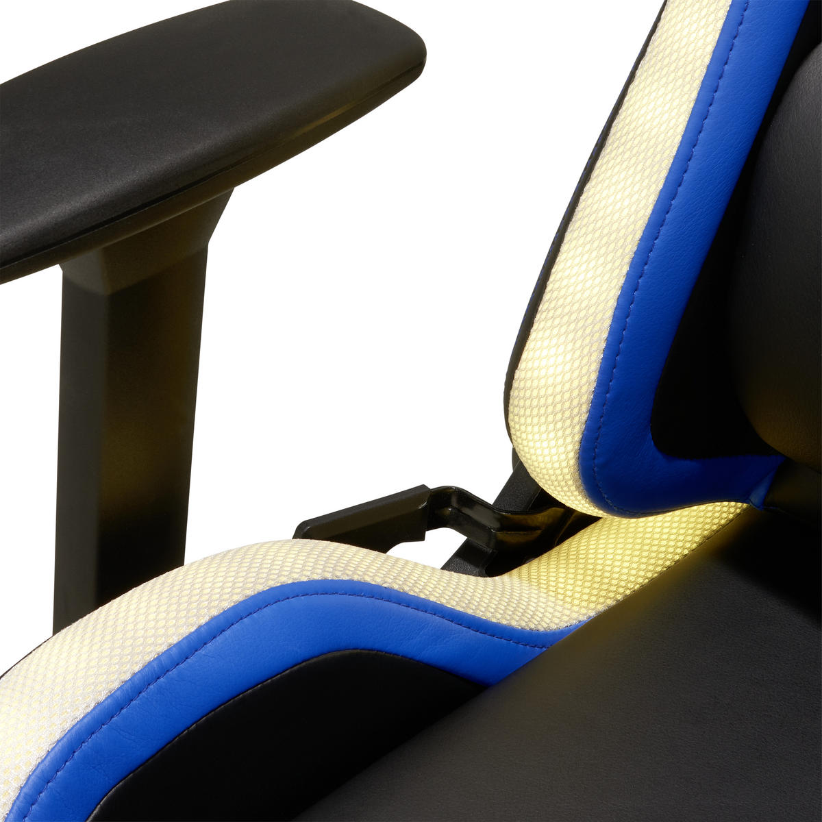 GAMING STOL kovina, umetna masa, tekstil modra, črna, bela  - modra/črna, Design, kovina/umetna masa (68/124-134/60cm) - Novel