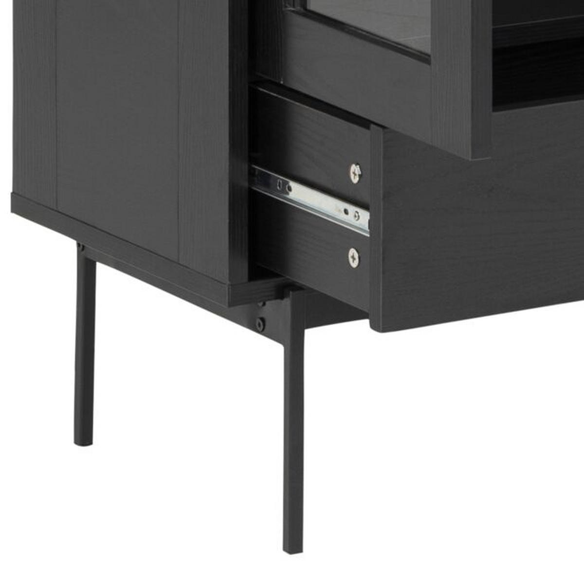 VITRINA 75/152/37,5 cm   - prozirno/crna, Konvencionalno, staklo/drvni materijal (75/152/37,5cm) - MID.YOU
