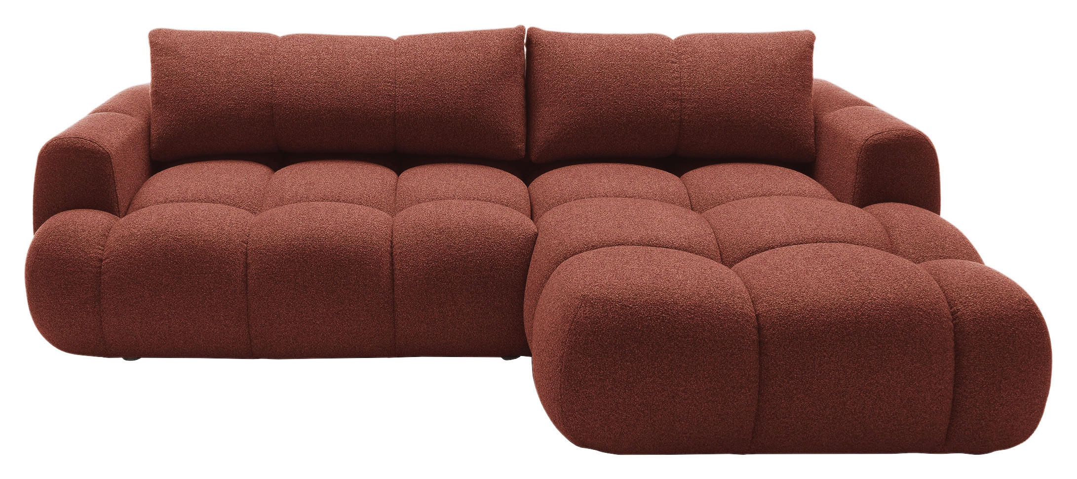 ECKSOFA Dunkelorange Struktur  - Dunkelorange/Schwarz, KONVENTIONELL, Kunststoff/Textil (272/172cm) - Carryhome