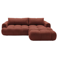 ECKSOFA Dunkelorange Struktur  - Dunkelorange/Schwarz, KONVENTIONELL, Kunststoff/Textil (272/172cm) - Carryhome