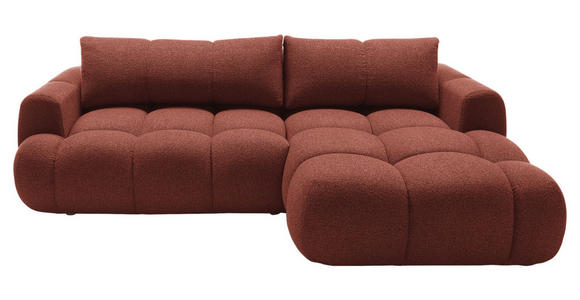 ECKSOFA Dunkelorange Struktur  - Dunkelorange/Schwarz, KONVENTIONELL, Kunststoff/Textil (272/172cm) - Carryhome