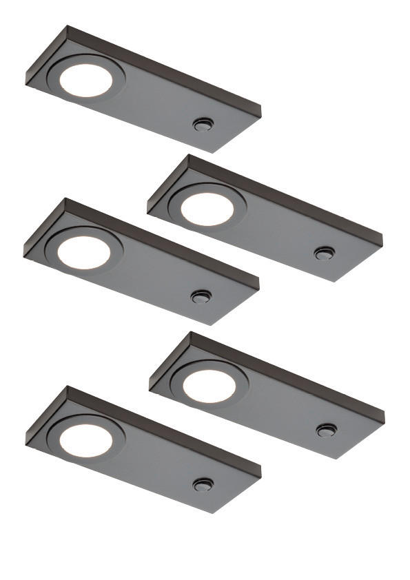 UNTERBAULEUCHTEN-SET - Schwarz, Basics, Metall (20,6/7,2/1,6cm) - HKT