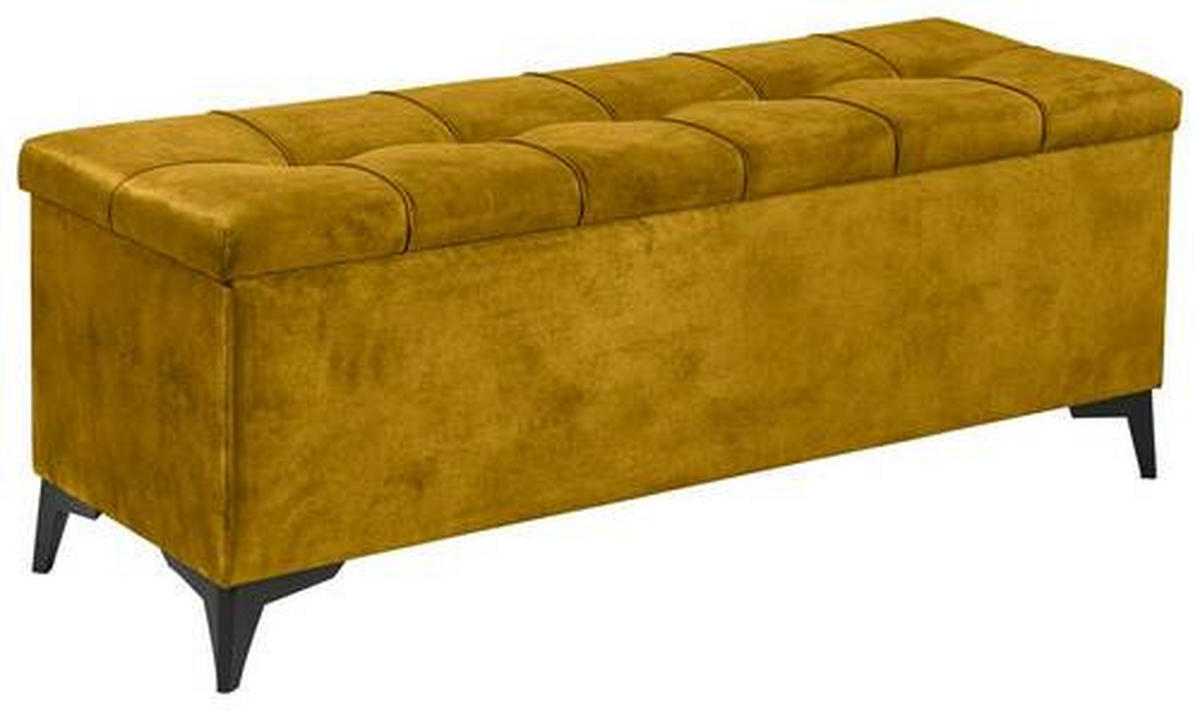 BETTBANK 139/58/50 cm   - Gelb/Schwarz, Konventionell, Kunststoff/Textil (139/58/50cm) - Modante