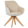 ARMLEHNSTUHL  Sitzfläche 360° drehbar, automatische Rückholfunktion Chenille, Lederlook  - Eichefarben/Beige, KONVENTIONELL, Holz/Textil (60/83/65cm) - home24