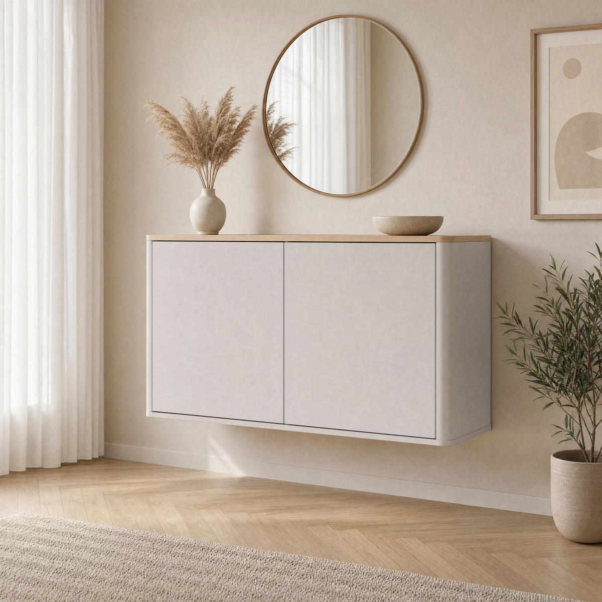 SCHUHSCHRANK  in 110/60/30 cm  - Kaschmir/Eichefarben, Design, Holzwerkstoff (110/60/30cm) - Germania