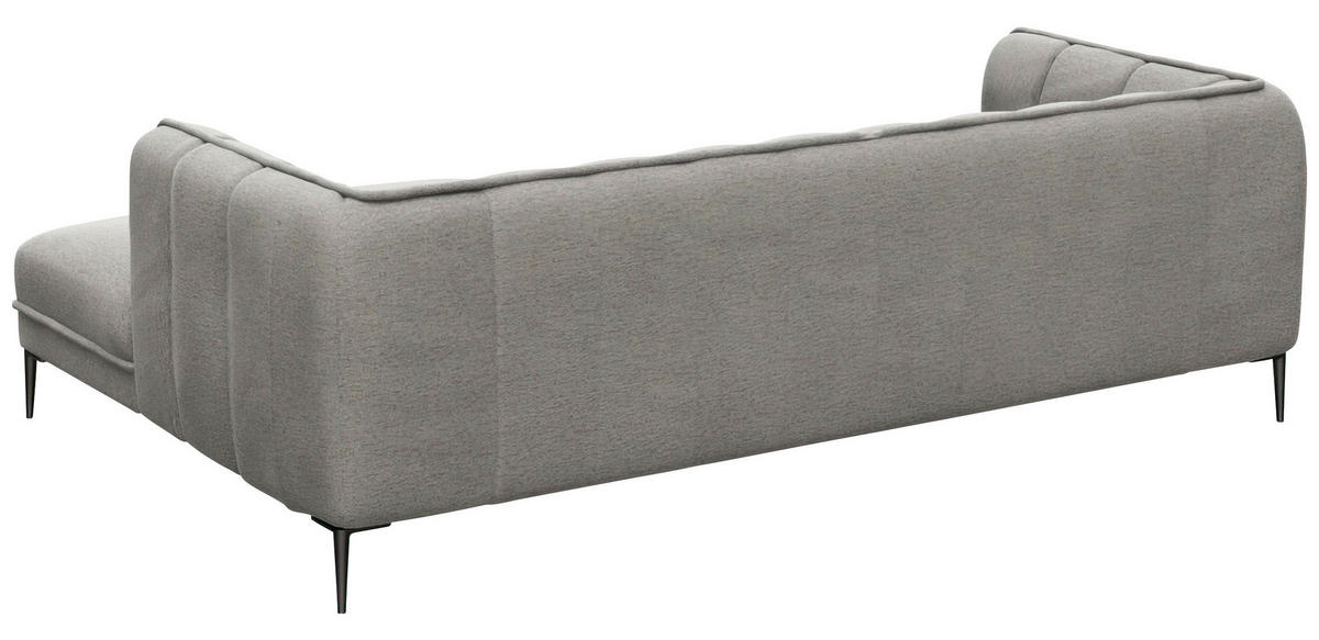 ECKSOFA Grau Chenille, Webstoff, Flachgewebe  - Schwarz/Grau, Design, Holz/Textil (211/149cm) - Livetastic