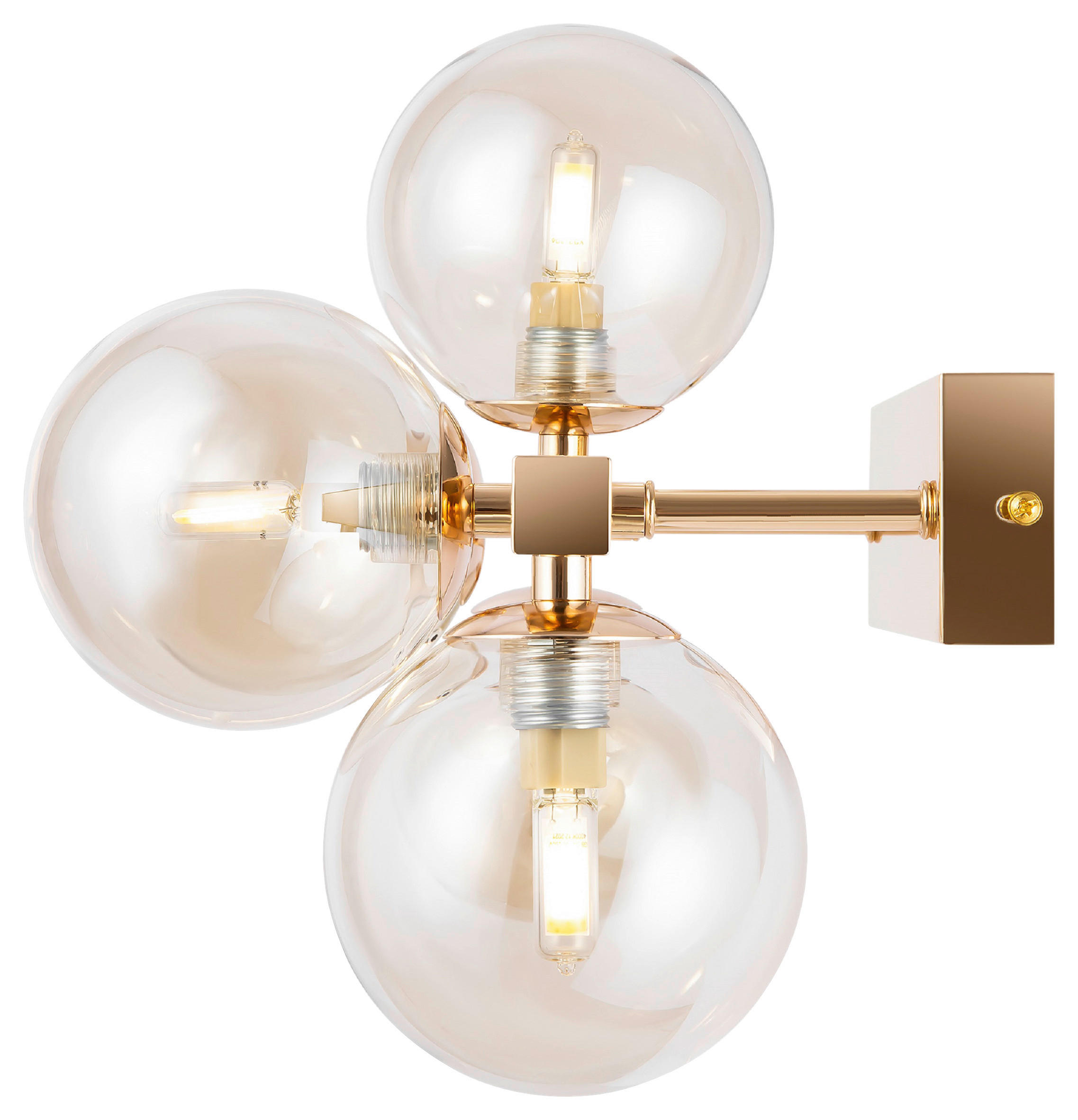 VÄGGLAMPA 23/24/38 cm - guldfärgad, Trend, metall/glas (23/24/38cm) - MAYTONI