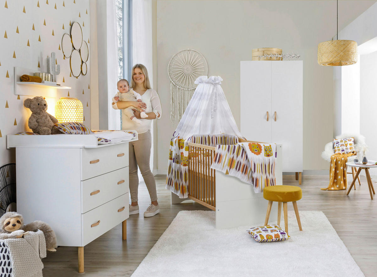 BABYZIMMER Melody White  - Buchefarben/Weiß, Design, Holz/Holzwerkstoff - Schardt