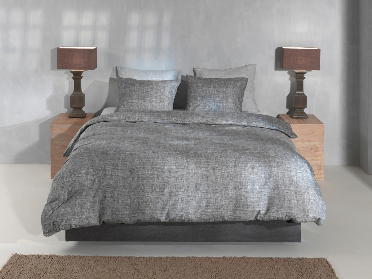 BETTWÄSCHE Flanella-di-Lino Flanell 155/220 cm  - Dunkelgrau, Basics, Textil (155/220cm)