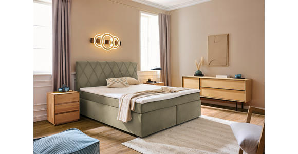 BOXSPRINGBETT 160/200 cm  in Beige  - Beige/Schwarz, Design, Holzwerkstoff/Kunststoff (160/200cm) - Xora