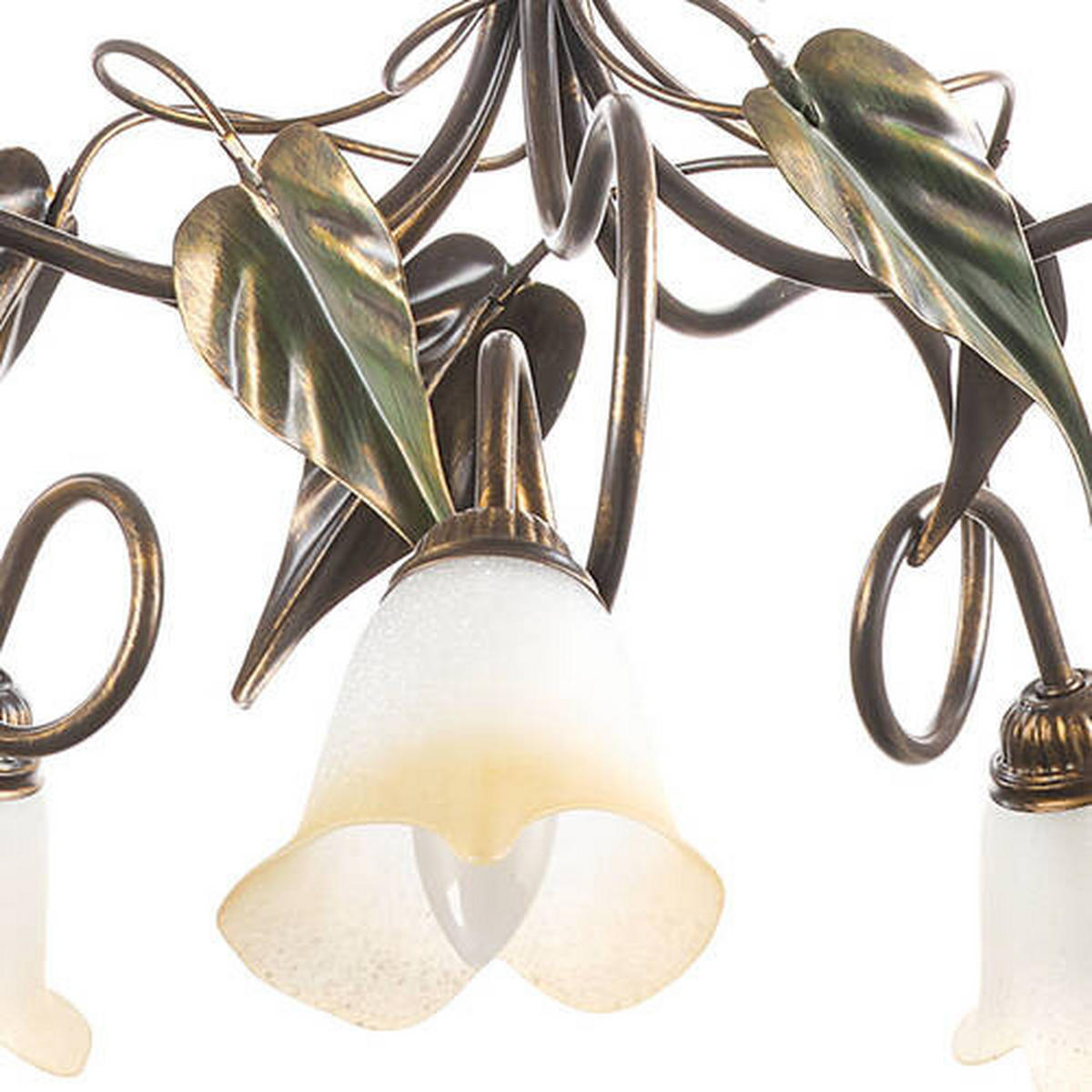 KRONLEUCHTER 90/130 cm   - Bronzefarben/Olivgrün, Natur, Glas/Metall (90/130cm)