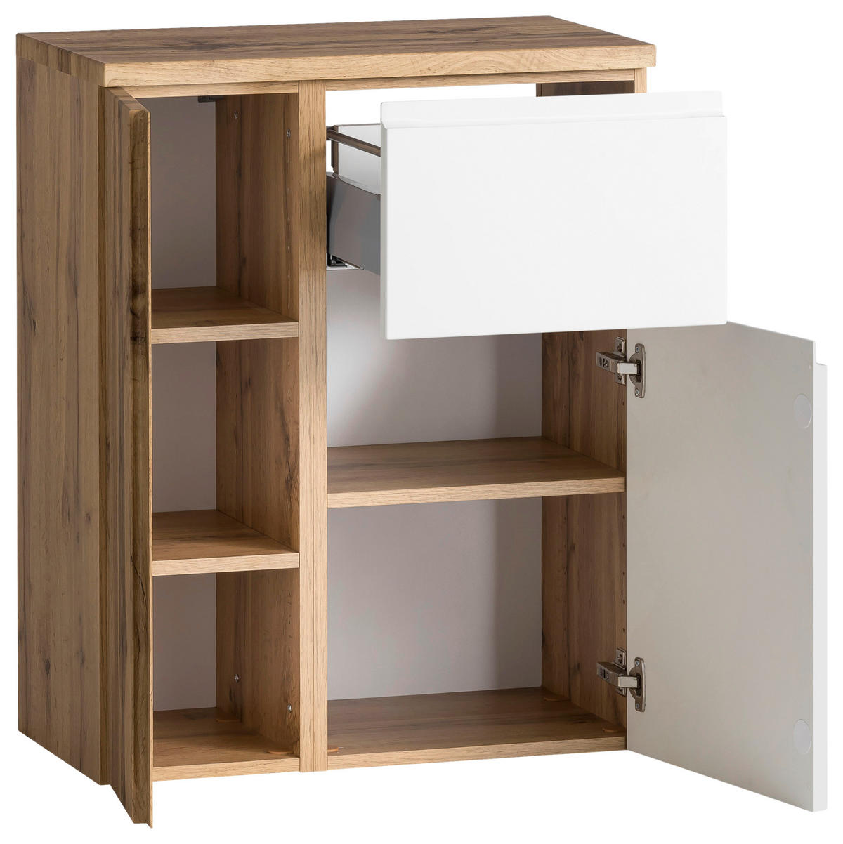 UNTERSCHRANK in   - Weiss/Eiche Wotan, Modern, Holzwerkstoff (65/79/35cm) - Held
