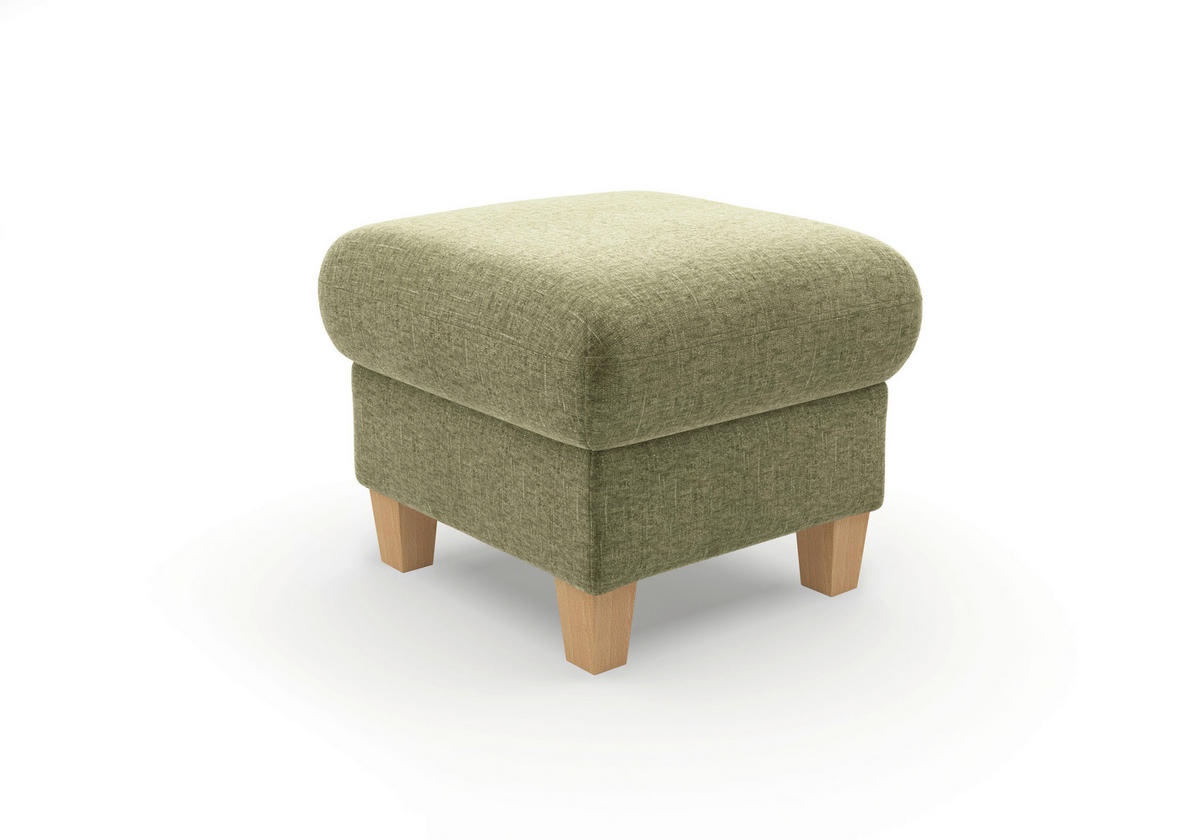 HOCKER GLENDALE E Flachgewebe Hellgrün  - Eichefarben/Hellgrün, KONVENTIONELL, Holz/Textil (58/48/58cm) - Sit & More