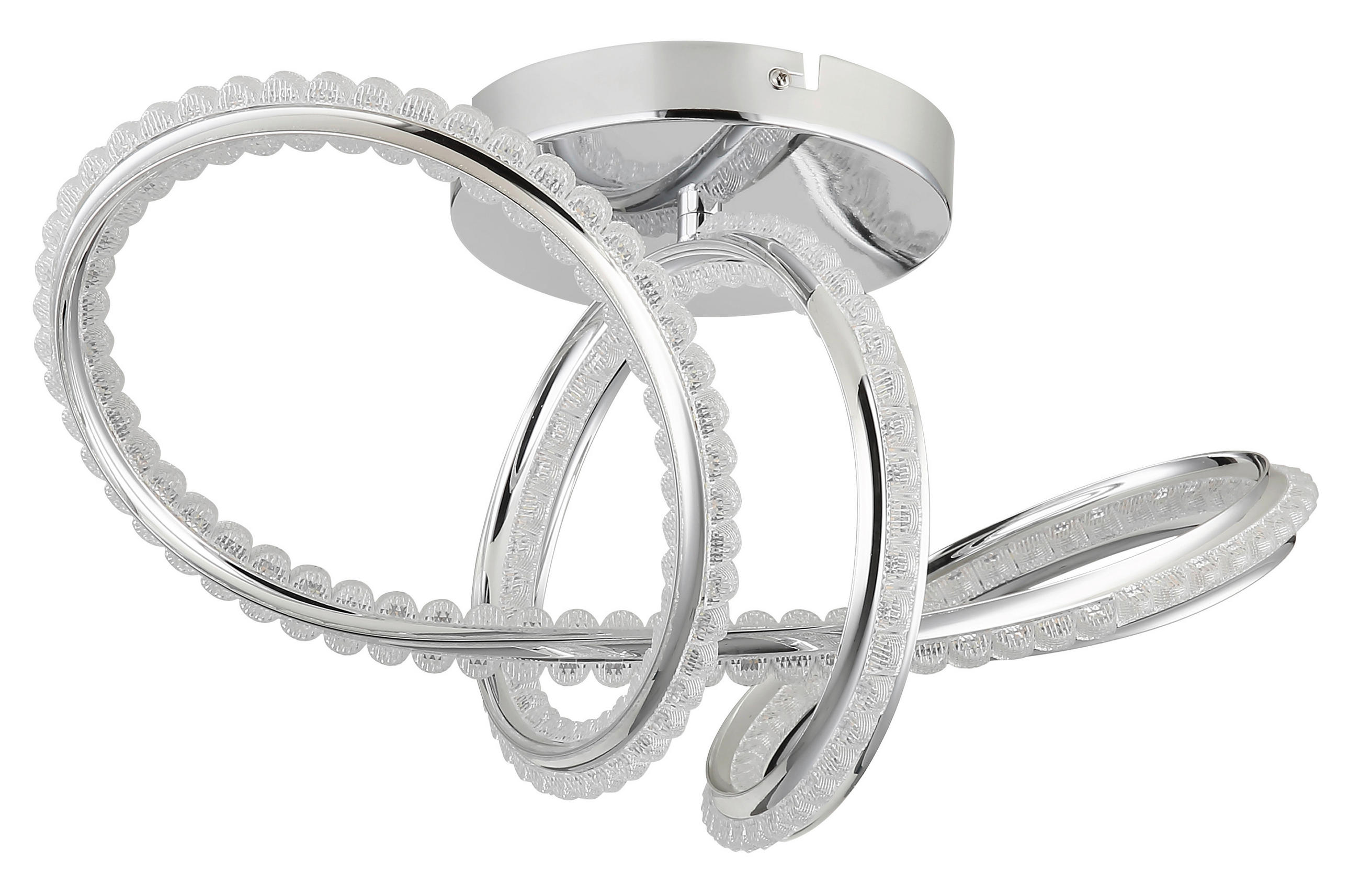 LED-DECKENLEUCHTE 50/25/25 cm   - Klar/Chromfarben, Design, Kunststoff/Metall (50/25/25cm) - Globo