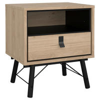 NACHTKÄSTCHEN in Eichefarben  - Eichefarben/Schwarz, MODERN, Holz/Holzwerkstoff (53,3/59,6/40,1cm) - MID.YOU